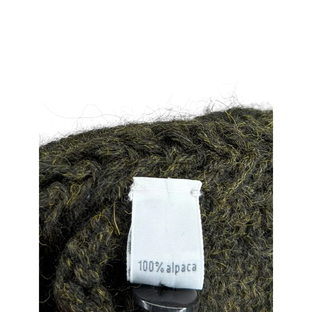 DOSA Olive Green Alpaca Hand Knit Button Front Cardigan Sweater Women's‎ Size 3